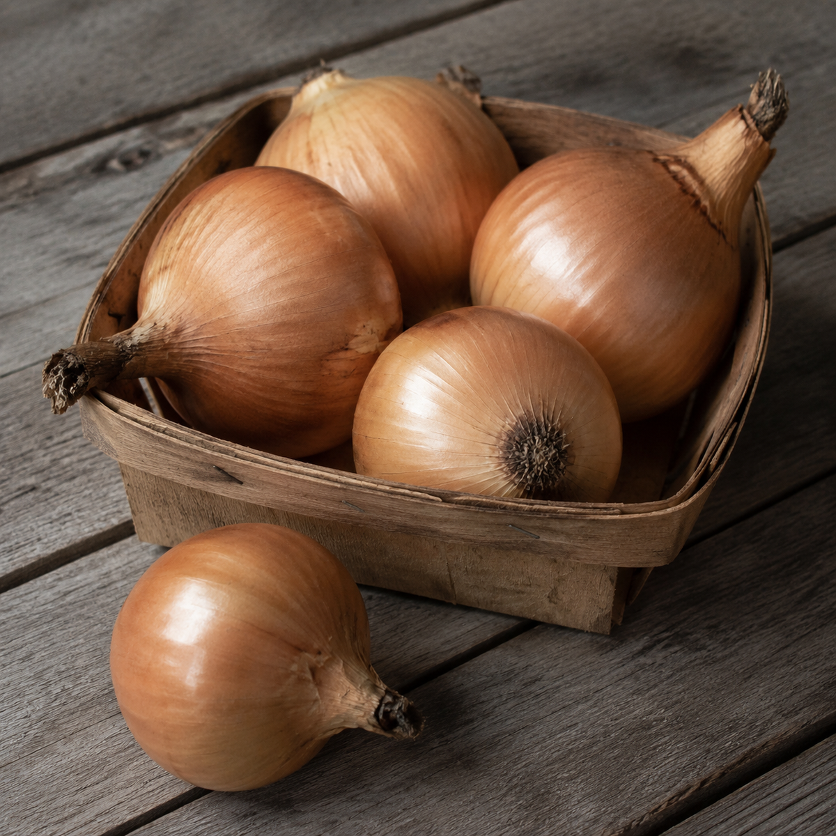 Four whole candy onions grown at four little acres. 